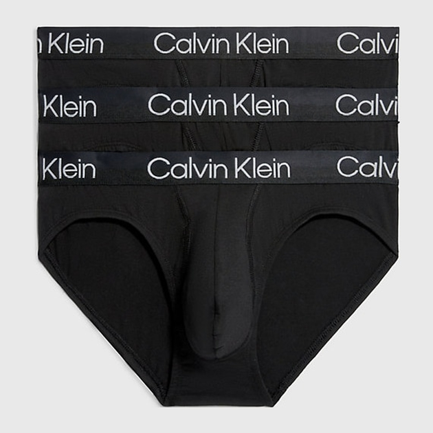 Набір трусів сліпи Calvin Klein Underwear Hip Brief 3Pk 000NB2969A-7V1 M 3 шт Чорний (8719854639138) - зображення 1