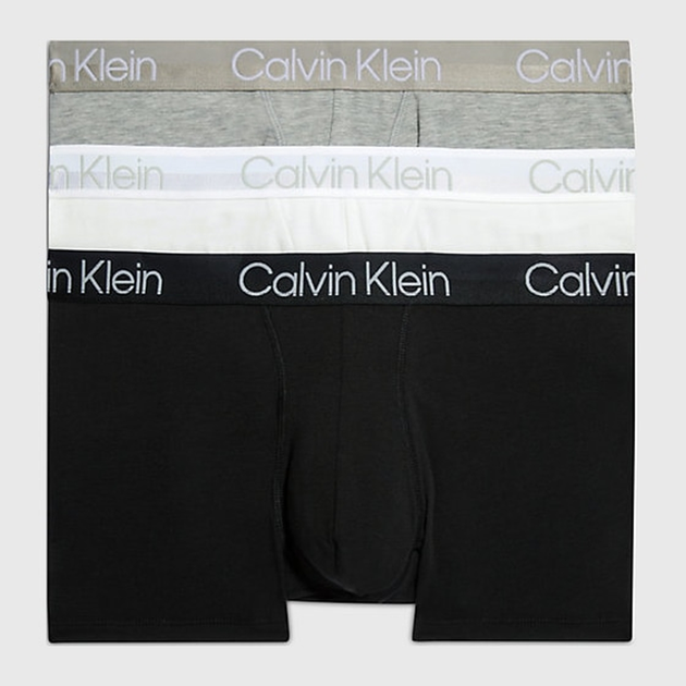 Calvin Klein Underwear Trunk 3 szt. 000NB2970A-UW5 L 3 szt. Czarny/Biały/Szary (8719854639695) - obraz 1