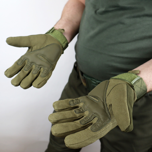 Тактические рукавицы Oakley полнопалые размер XL Олива - изображение 2