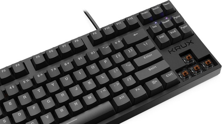 Клавіатура дротова Krux Atax PRO RGB TKL Outemu Brown USB Black (KRX0039) - зображення 5