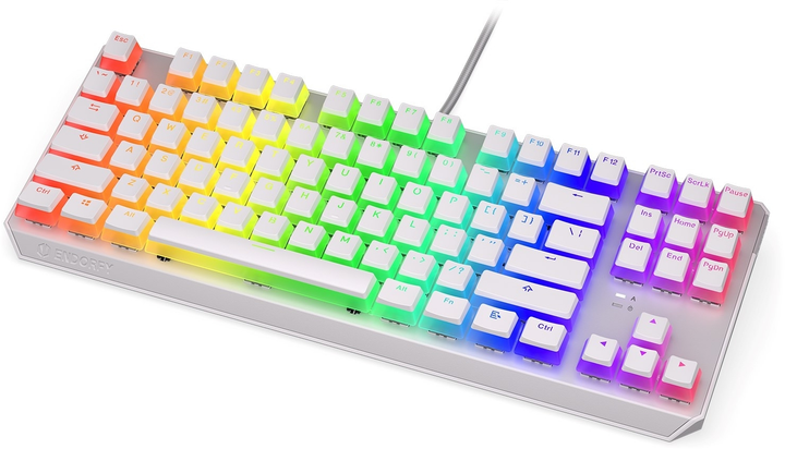 Klawiatura przewodowa Endorfy Thock TKL Pud Kailh Red USB Onyx White (EY5A009) - obraz 4