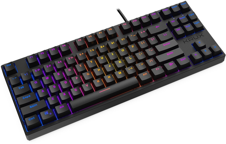 Klawiatura przewodowa Krux Atax PRO RGB TKL Outemu Blue USB Czarna (KRX0038) - obraz 2