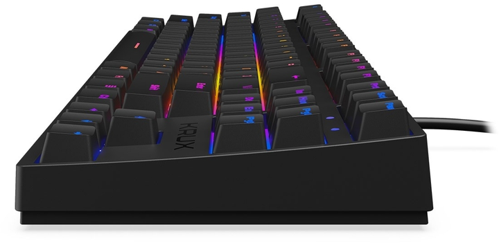 Клавіатура дротова Krux Atax PRO RGB TKL Outemu Blue USB Black (KRX0038) - зображення 8