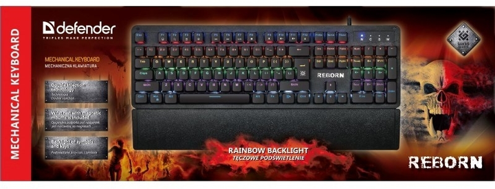Klawiatura przewodowa Defender Reborn GK-165DL USB Czarna (45166) - obraz 3
