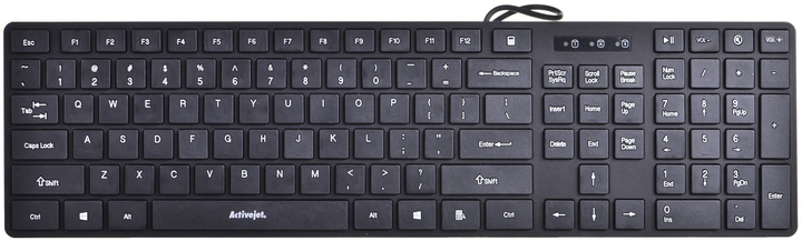 Klawiatura przewodowa Activejet K-3066SB USB Czarna - obraz 1