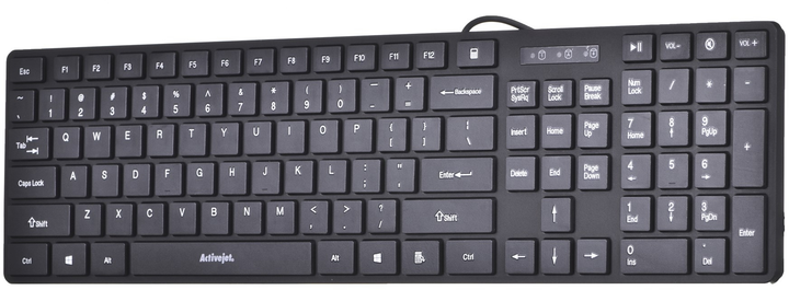 Klawiatura przewodowa Activejet K-3066SB USB Czarna - obraz 3