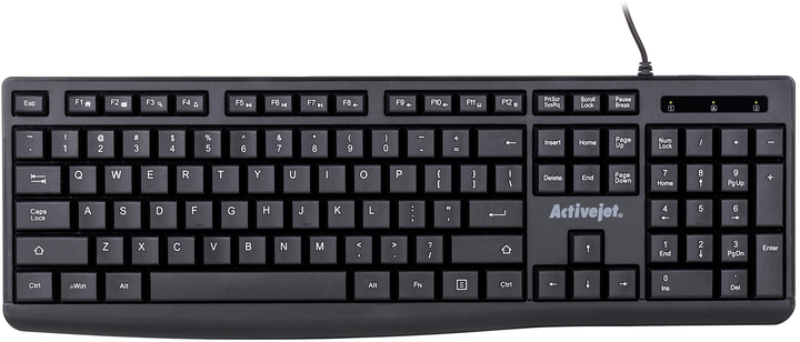 Клавіатура дротова Activejet K-3803S USB Black - зображення 1
