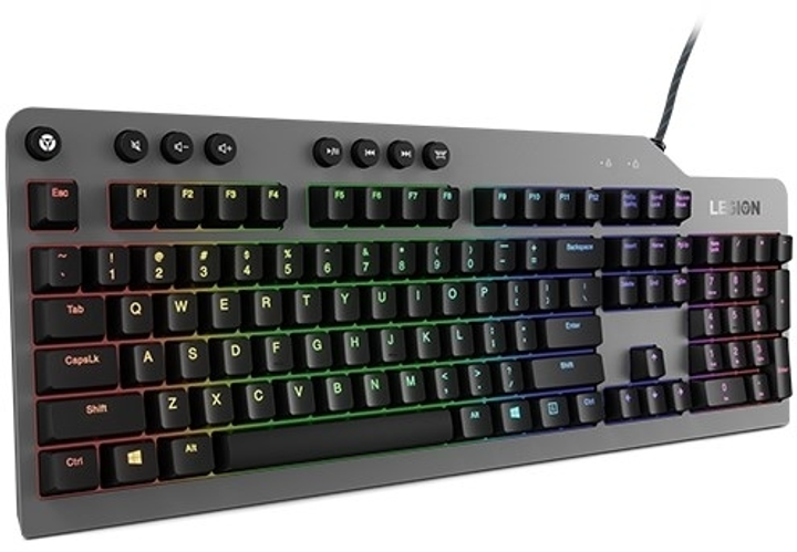 Клавіатура дротова Lenovo Legion K500 USB Gray/Black (GY40T26478) - зображення 3
