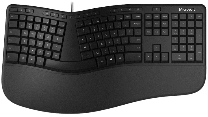 Klawiatura przewodowa Microsoft Ergonomic Keyboard USB Czarna (LXN-00013) - obraz 1