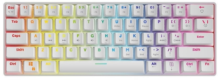 Клавіатура дротова Savio Whiteout Outemu Brown USB White (WHITEOUT BROWN) - зображення 1