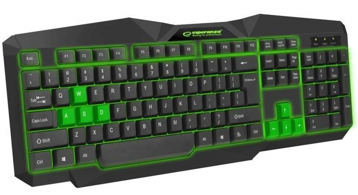 Клавіатура дротова Esperanza Tirions USB Black/Green (EGK201G) - зображення 1