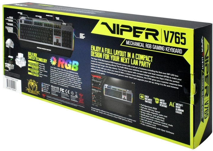 Klawiatura przewodowa Patriot Memory Viper V765 USB Czarny/Srebrny (PV765MBWUXMGM) - obraz 15
