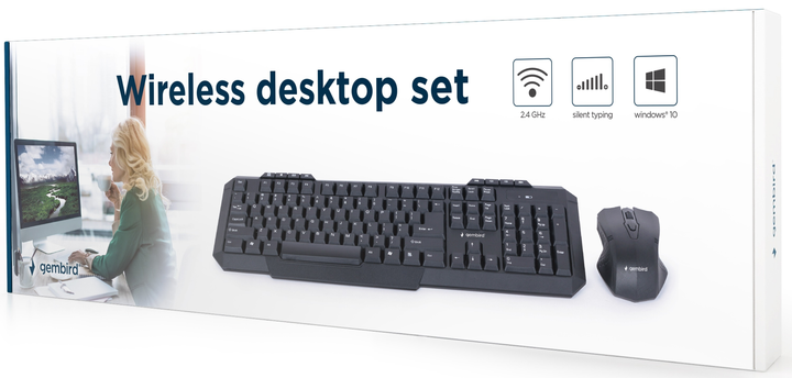 Zestaw bezprzewodowy Gembird KBS-WM-02 Wireless Czarny (KBS-WM-02) - obraz 4
