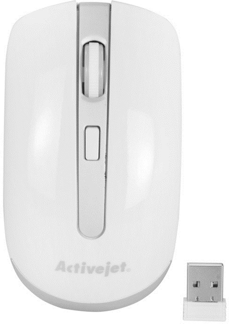 Bezprzewodowa mysz Activejet AMY-320WS srebrno-biała - obraz 1