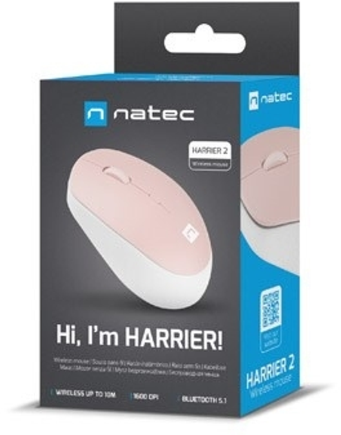 Миша Natec Harrier 2 Bluetooth White/Pink (NMY-1962) - зображення 6