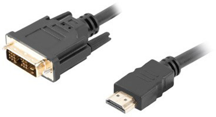 Adapter przewodu wideo Lanberg 1,8 m HDMI Typ A (Standard) DVI-D Czarny (CA-HDDV-10CC-0018-BK) - obraz 1