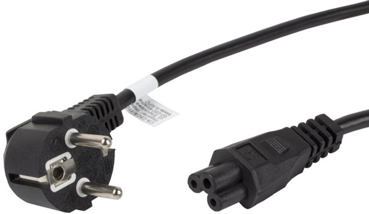 Kabel zasilający Lanberg CEE 7/7 - IEC 320 C5 VDE 1,8m (CA-C5CA-11CC-0018-BK) - obraz 1