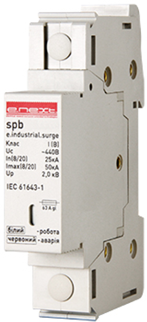 Ограничитель перенапряжения 1Р 100кА 230В [i0330003] e.industrial.surge ...