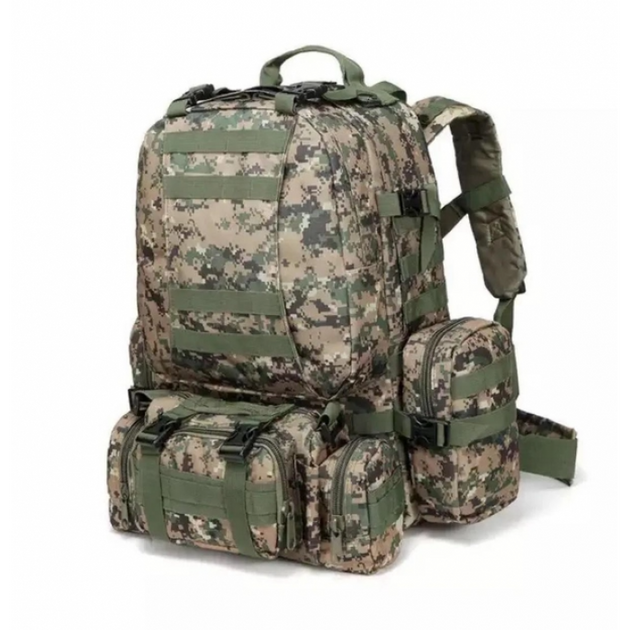 Рюкзак тактический военный с подсумками 55 л Tactical Backpack B08 Пиксель - изображение 2