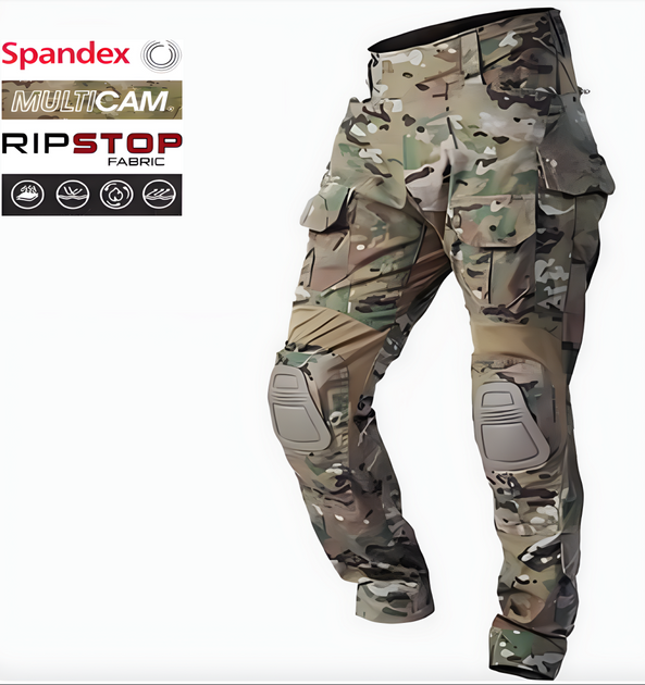 Тактические штаны G3 COMBAT PANTS MULTICAM боевые армейские брюки мультикам с наколенниками и спандекс вставками р.XL - изображение 1