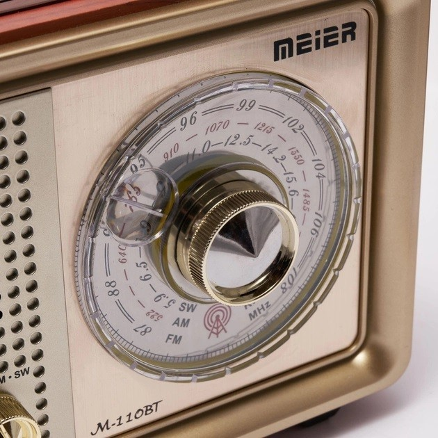 Аккумуляторный радиоприемник с Bluetooth Meier M-110BT ретро дизайн AM/FM/SW и MP3-плеер с пультом - изображение 4