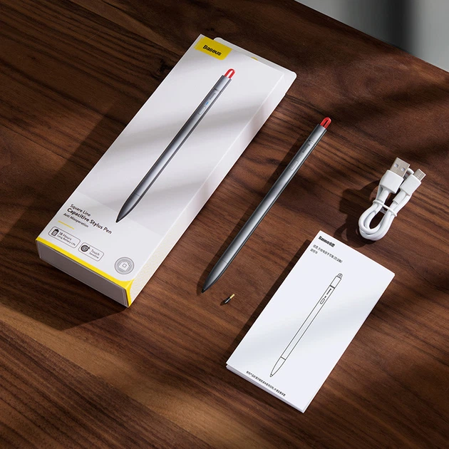 Стилус для iPad планшета BASEUS Square Line Capacitive Stylus pen. Grey - Фото 4 Стилус для iPad планшета BASEUS Square Line Capacitive Stylus pen. Grey - изображение 4