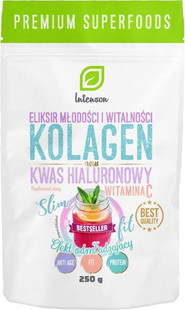 Suplement diety Intenson Kolagen + Witamina C + Kwas Hialuronowy 250 g (5902150285618) - obraz 1
