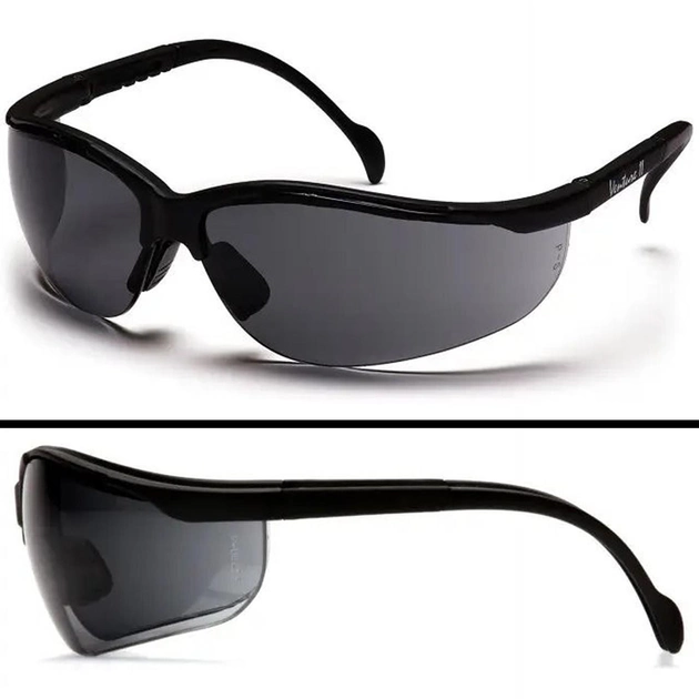 Захисні тактичні окуляри Pyramex балістичні відкриті стрілецькі окуляри Venture-2 (gray) сірі - зображення 1