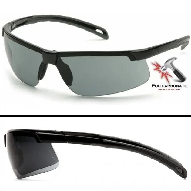 Захисні тактичні відкриті окуляри Pyramex стрілецькі окуляри Ever-Lite сірі - зображення 1