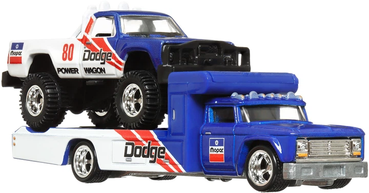 Kolekcjonerski samochodzik Hot Wheels '80 Dodge Macho Power Wagon i transporter Retro Rig z serii Car Culture (194735102310) - obraz 2