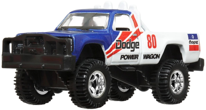 Kolekcjonerski samochodzik Hot Wheels '80 Dodge Macho Power Wagon i transporter Retro Rig z serii Car Culture (194735102310) - obraz 4
