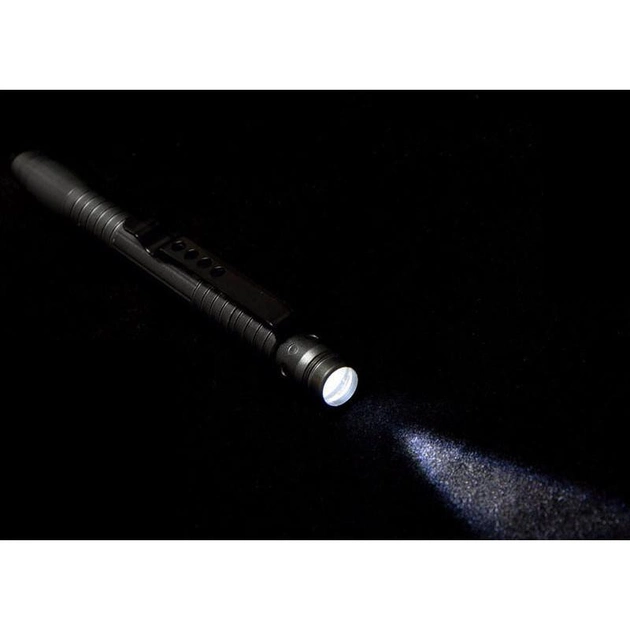 Тактическая Ручка Tactical Pen с Фонариком и Стеклорезом Черная - изображение 2