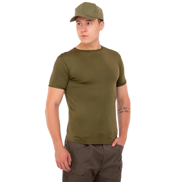 Літня футболка чоловіча тактична компресійна Jian 9193 розмір 3XL (54-56) Оливкова (Olive) - зображення 1