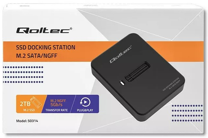 Док-станція Qoltec для SSD M.2 SATA Black - зображення 6