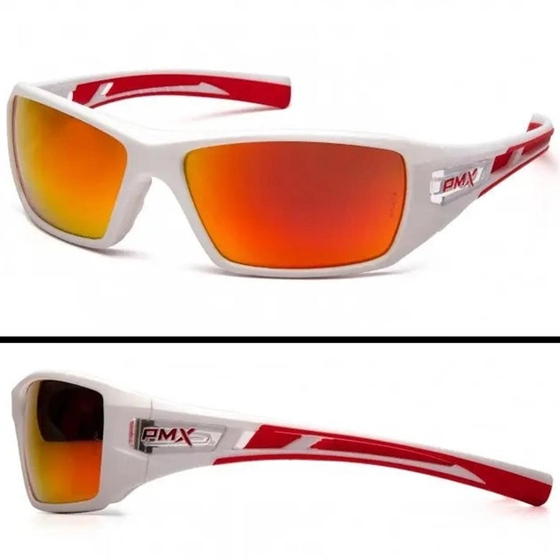 Защитные тактические очки Pyramex стрелковые открытые очки Velar White (sky red mirror) красные зеркальные (2ВЕЛАР-Б91) - изображение 1