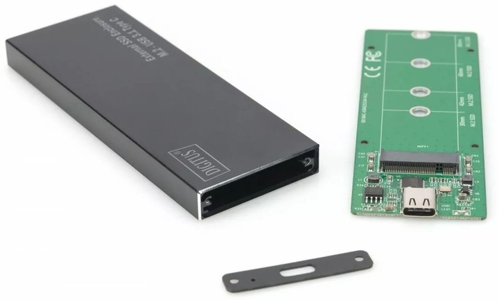 Zewnętrzny dysk SSD Digitus Pocket M.2 SATA USB Type-C 3.1 Czarny (DA-71115) - obraz 3