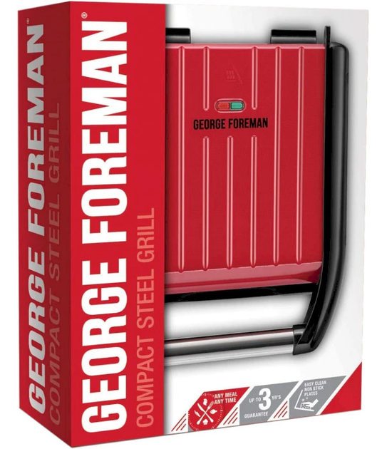 Гриль George Foreman 25030-56 Compact Steel Grill Russell Hobbs (2000003349791) - Фото 10 Гриль George Foreman 25030-56 Compact Steel Grill Russell Hobbs (2000003349791) - изображение 10