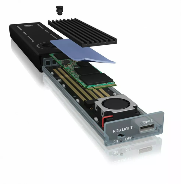 Zewnętrzna kieszeń Icy Box na SSD M.2 NVMe USB Type-C 3.1, czarna (IB-G1826MF-C31) - obraz 10