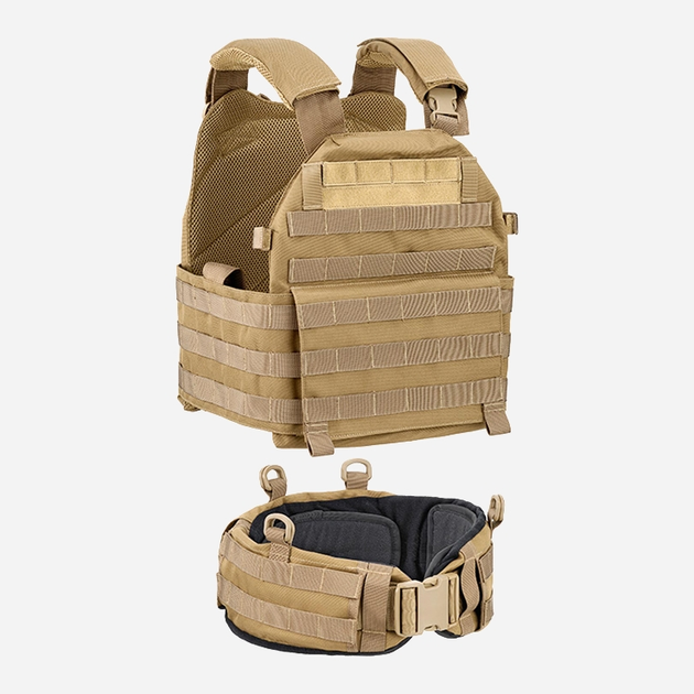 Плитоноска с поясом Defcon5 Carrier Vest 14220268 Coyote tan (8055967927374) - изображение 1