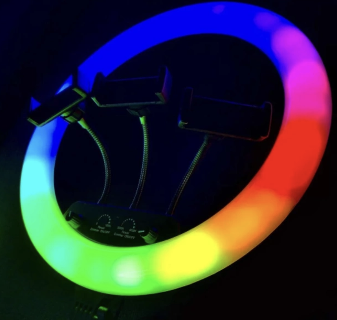 Кольцевая светодиодная лампа RGB MJ14, 36 см, 15 цветовых схем и 10 ступеней яркости БЕЗ ШТАТИВА - Фото 2 Кольцевая светодиодная лампа RGB MJ14, 36 см, 15 цветовых схем и 10 ступеней яркости БЕЗ ШТАТИВА - изображение 2