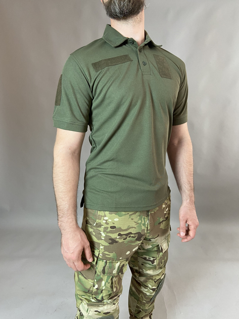 Тактичні Поло Хакі футболка з коротким рукавом 48 - зображення 2