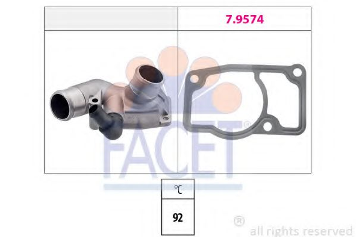 Термостат MB V (638/2)/Opel Astra G/Zafira A 2.0DI/DTI 16V/2.8i 97-11 (92C) с корпусом Facet (78347) - изображение 1