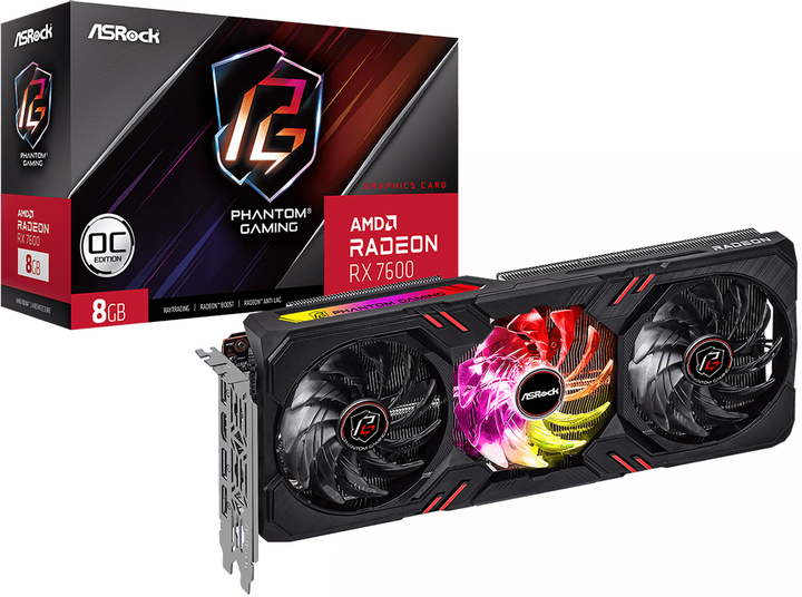 Karta graficzna ASRock PCI-Ex Radeon RX 7600 Phantom Gaming OC 8GB GDDR6 (128bit) (2755/18000) (1 x HDMI, 3 x DisplayPort) (RX7600 PG 8GO) - obraz 6