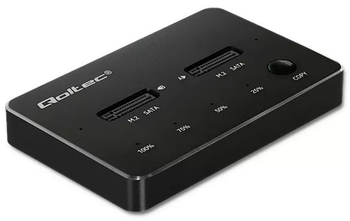 Stacja dokująca Qoltec na 2 x SSD M.2 SATA USB Type-C 3.1 Czarna - obraz 4