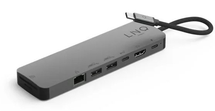Док-станція Linq USB-хаб 9-in-1 Pro USB Type-C Multiport Silver (LQ48020) - зображення 3