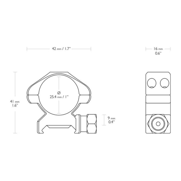 Кольца Hawke Precision Steel, 25.4 мм, Medium, на Weaver / Picatinny - изображение 2