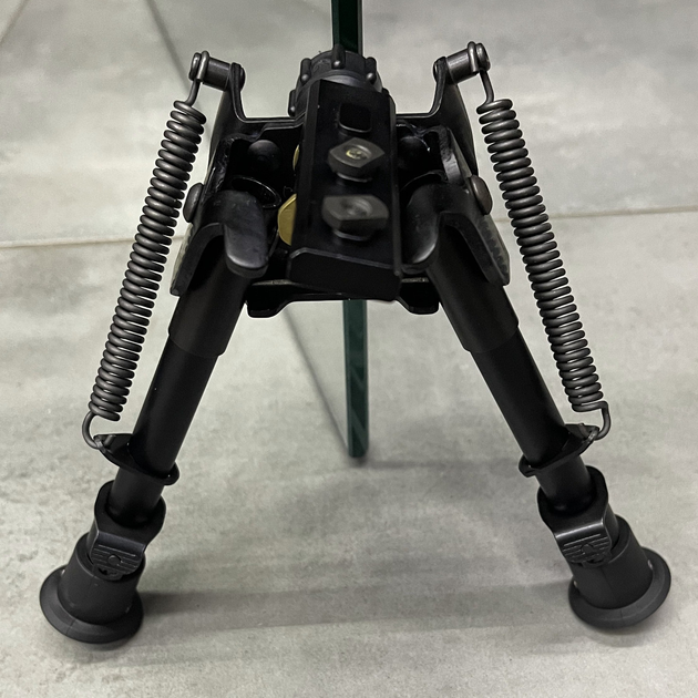 Сошки Harris Bipod S-BRM-MLOK, 152-229 мм, шарнирная база, подпружиненные ножки с резиновыми наконечниками - изображение 1