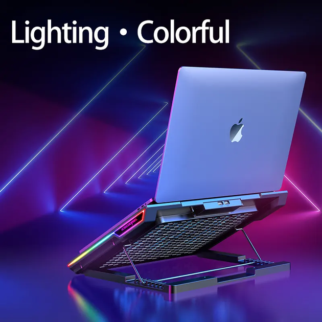 Подставка для ноутбука с охлаждением VHG K19 Laptop Cooling Pad, RGB, Black - изображение 5