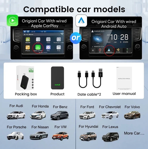 Адаптер CarlinKit 5.0 2air - адаптер для беспроводного Apple CarPlay / Android Auto - изображение 5