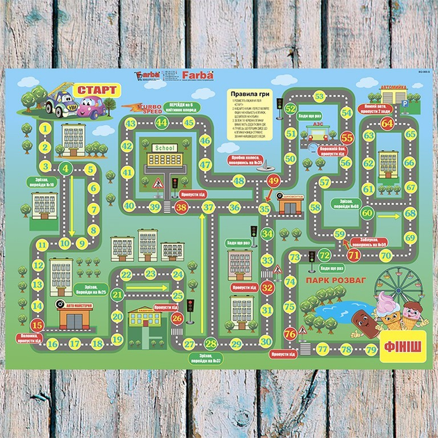 Настольная игра-бродилка Городские гонки 75х53 см – фото, отзывы ...